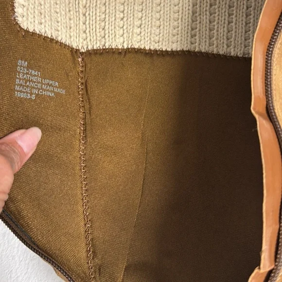 Leather Suede Tan Knee-High wedge Boots 8 - Picture 9 of 13